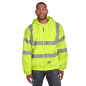 Men's Berne Hi-Vis Class 3 Lined Hooded Sweatshirt Thumbnail